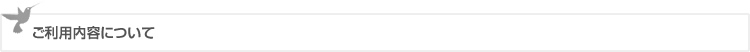 ご利用内容について